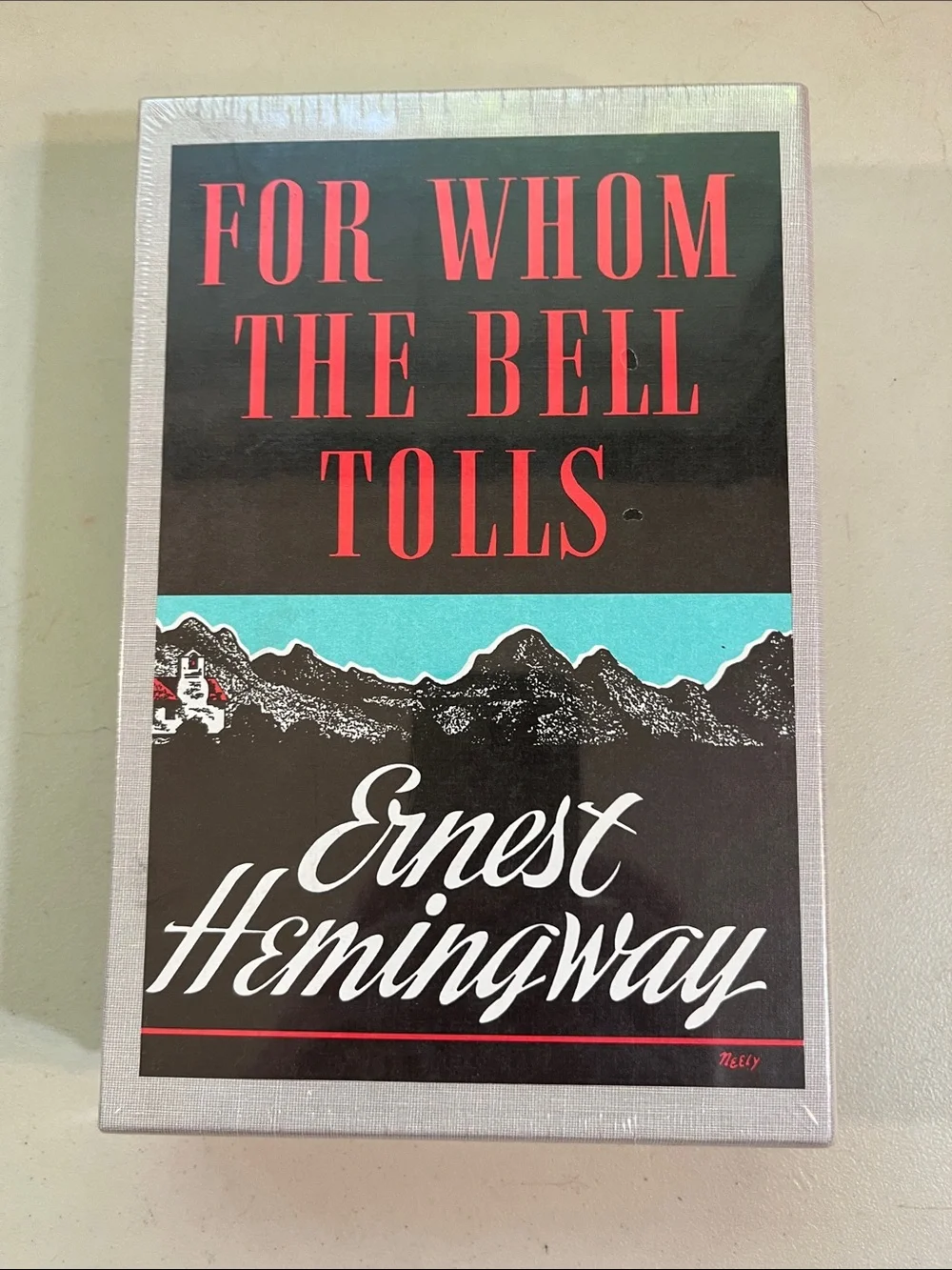 For Whom The Bell Tolls Wall Art Print - Ernest Hemingway - Black & Teal Accent